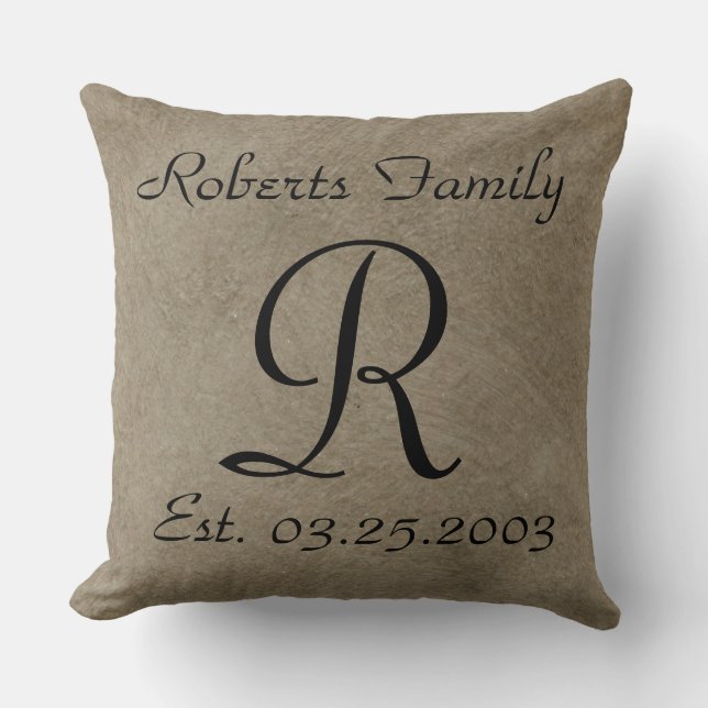 Luxe kussen met op maat gemaakte monogram (Voorkant)