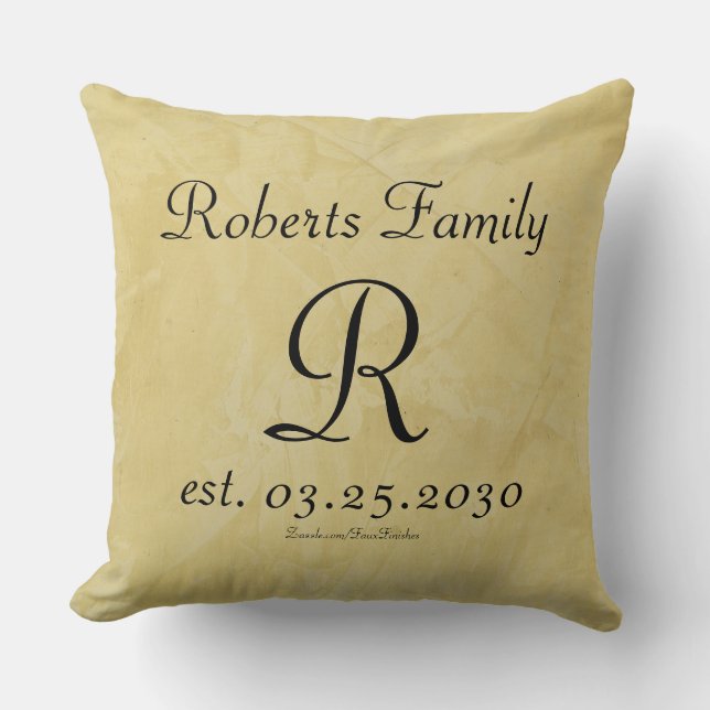 Luxe kussen met op maat gemaakte monogram (Voorkant)
