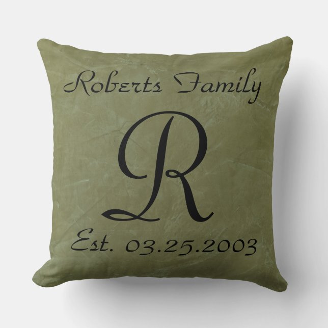 Luxe kussen met op maat gemaakte monogram (Voorkant)