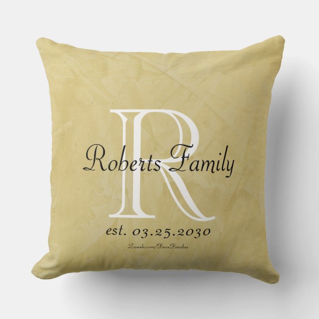 Luxe kussen met op maat gemaakte monogram (Voorkant)