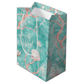 Luxe Kust Koraal Patroon Medium Cadeauzakje (Achterkant Gekanteld)