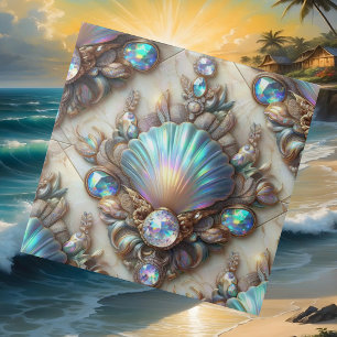 Luxe Kustdecoratie   Diamanten en Schelpen Tegeltje