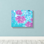 Luxe Kustflorale Canvasprint Canvas Afdruk (Insitu (Houten vloer))