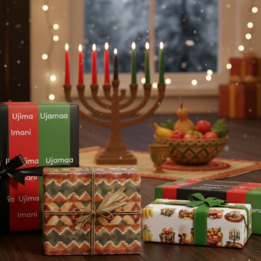 Luxe Kwanzaa Inpakpapier Set | Nguzo Saba Vel
