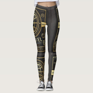 Luxe label-geïnspireerde zwart-gouden Leggings