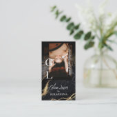 Luxe Laser & Huidtechnicus Black Goud Agaat Visitekaartje (Staand voorkant)