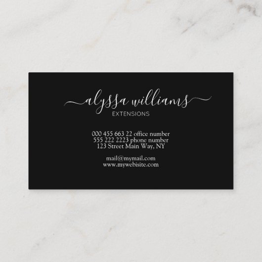 Luxe Lash Services Modern Elegant Waterverf Visitekaartje (Achterkant)