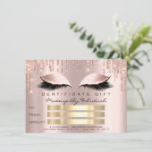 Luxe Lashes Blush Drids Makeup Certificate Gift Kaart (Staand voorkant)