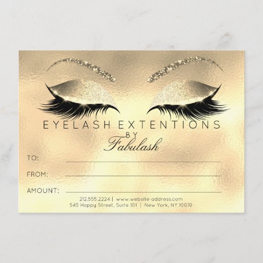 Luxe Lashes Extension Makeup Certificate Gift (Voorkant)