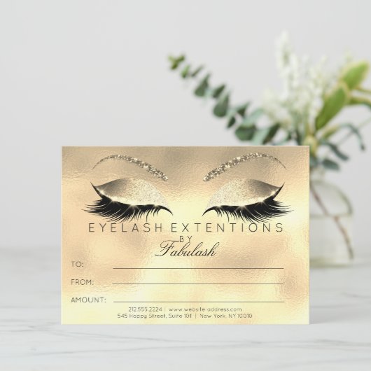 Luxe Lashes Extension Makeup Certificate Gift (Staand voorkant)