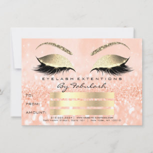 Luxe Lashes Peach Gold Makeup Certificate Gift