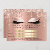 Luxe Lashes-Roos zorgt voor opmaakcertificaat Cade Kaart (Voorkant / Achterkant)