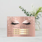 Luxe Lashes-Roos zorgt voor opmaakcertificaat Cade Kaart (Staand voorkant)