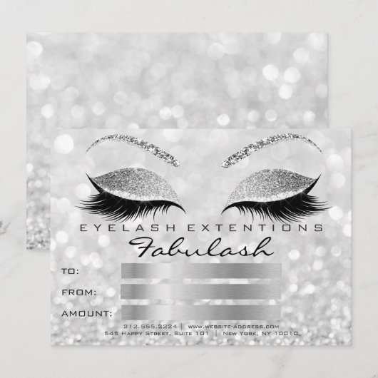 Luxe Lashes Silver Gray Makeup Certificate Gift1 (Voorkant / Achterkant)