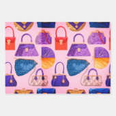 Luxe Lavendel Blauw Zilveren Purses Wrapping Paper (Voorkant 3)