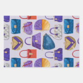 Luxe Lavendel Blauw Zilveren Purses Wrapping Paper (Voorkant 2)