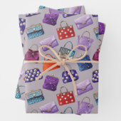 Luxe lavendel damesportemonnee inpakpapier (In situ)