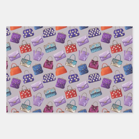 Luxe lavendel damesportemonnee inpakpapier (Voorkant)