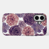 Luxe Lavendel Glitter Flowers iPhone 16 Hoesje (Achterkant (horizontaal))