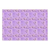 Luxe lavendel gouden harten inpakpapier