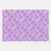 Luxe lavendel gouden harten inpakpapier vel (Voorkant 3)