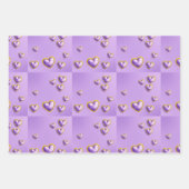 Luxe lavendel gouden harten inpakpapier vel (Voorkant 2)