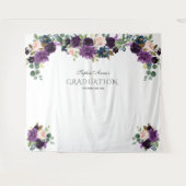 Luxe Lavendel Roze Blauwe Bloemige Afstudeerprop Wandkleed (Voorkant (horizontaal))