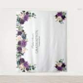 Luxe Lavendel Roze Blauwe Bloemige Afstudeerprop Wandkleed (Voorkant)