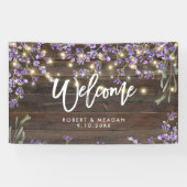 luxe lavender en houten bruiloft welkomstbanner spandoek (Horizontaal)