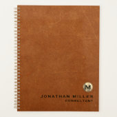 Luxe Leather Gold Monogram Appointbook Planner (Voorkant)