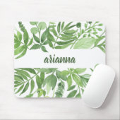 Luxe Leaves | Groen botanisch Lijst Muismat (Met muis)