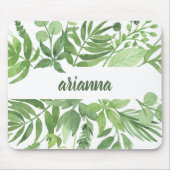 Luxe Leaves | Groen botanisch Lijst Muismat (Voorkant)