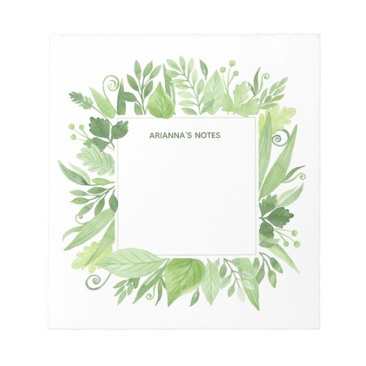 Luxe Leaves | Groen botanisch Lijst Notitieblok (Voorkant)