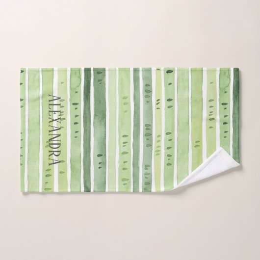 Luxe Leaves | Groene chemicaliën en monogram Bad Handdoek (Handdoek)