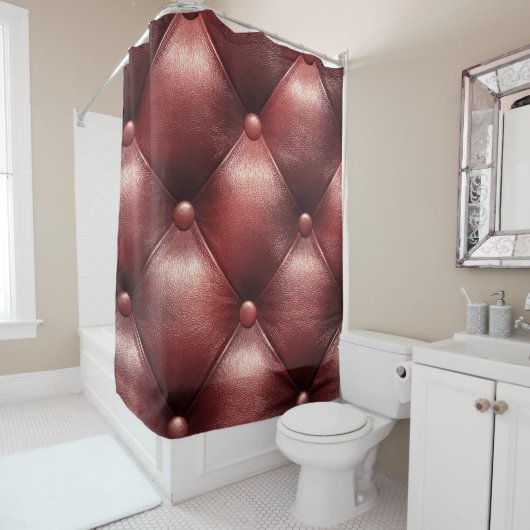 Luxe lederen bank bekleding douchegordijn (In situ)
