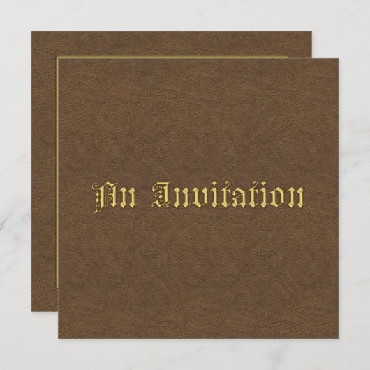 Luxe lederen blikjes uitnodigen voor bruiloft in b kaart (Voorkant / Achterkant)