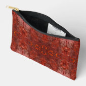 Luxe lederen getextureerd goudbruin patroon etui (Open)