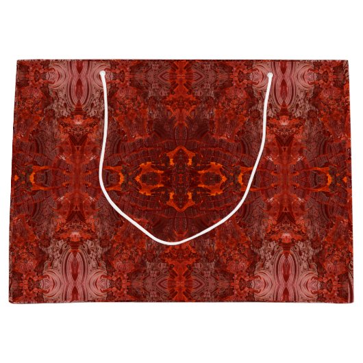 Luxe lederen getextureerd goudbruin patroon groot cadeauzakje (Voorkant)