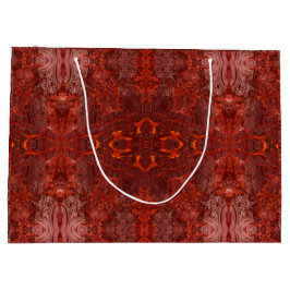 Luxe lederen getextureerd goudbruin patroon groot cadeauzakje