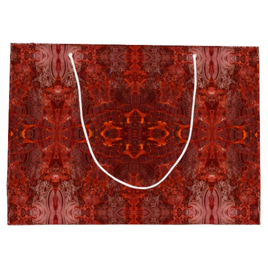 Luxe lederen getextureerd goudbruin patroon groot cadeauzakje (Achterkant)