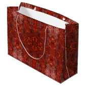 Luxe lederen getextureerd goudbruin patroon groot cadeauzakje (Achterkant Gekanteld)