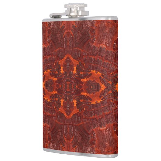 Luxe lederen getextureerd goudbruin patroon heupfles (Links)