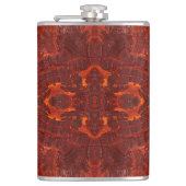 Luxe lederen getextureerd goudbruin patroon heupfles (Voorkant)