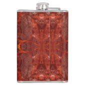 Luxe lederen getextureerd goudbruin patroon heupfles (Achterkant)