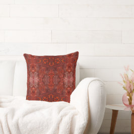 Luxe lederen getextureerd goudbruin patroon kussen