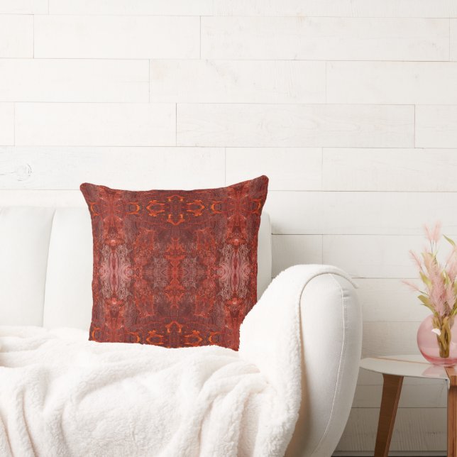 Luxe lederen getextureerd goudbruin patroon kussen (Bank)