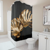 Luxe lederen knopstoel textuur douchegordijn (In situ)