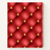 Luxe lederen textiel, van rood en gouddiamant notitieboek (Achterkant)