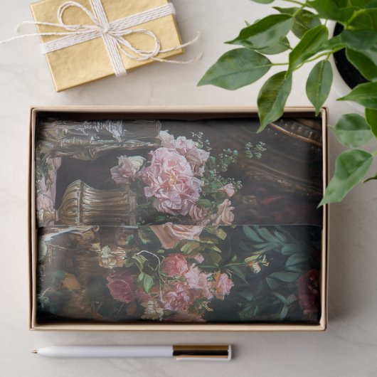 Luxe Leeuw Banket Roze Bloemen Tafel Tissuepapier (Geschenk)