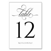 Luxe legant Calligraphy Weddengement Table Number Kaart (Achterkant)